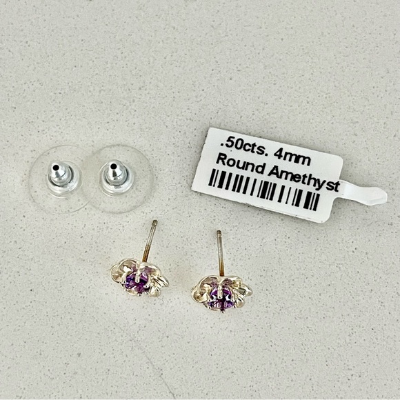 Sterling silver 925 Amethyst Earrings - Picture 7 of 7